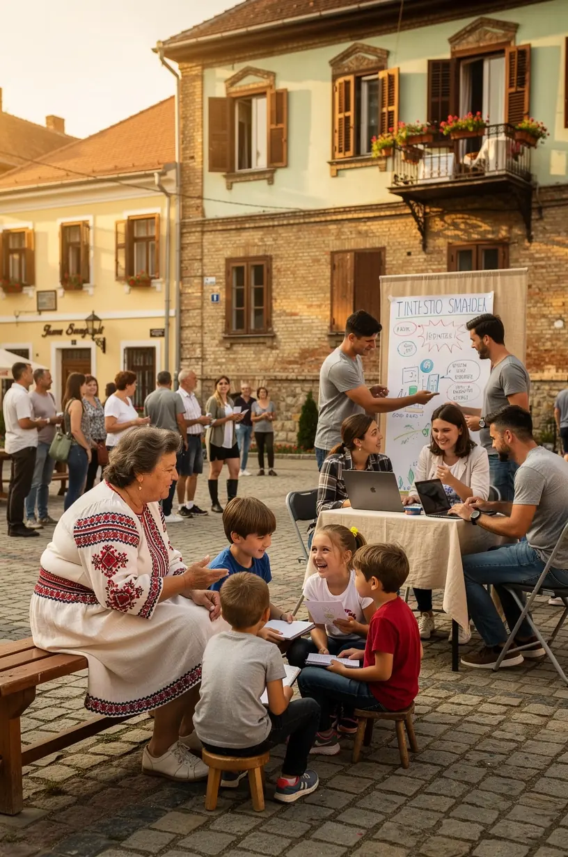 Voluntari care plantează copaci, exemplu de acțiune locală inspirată de poveștile și soluțiile distribuite.