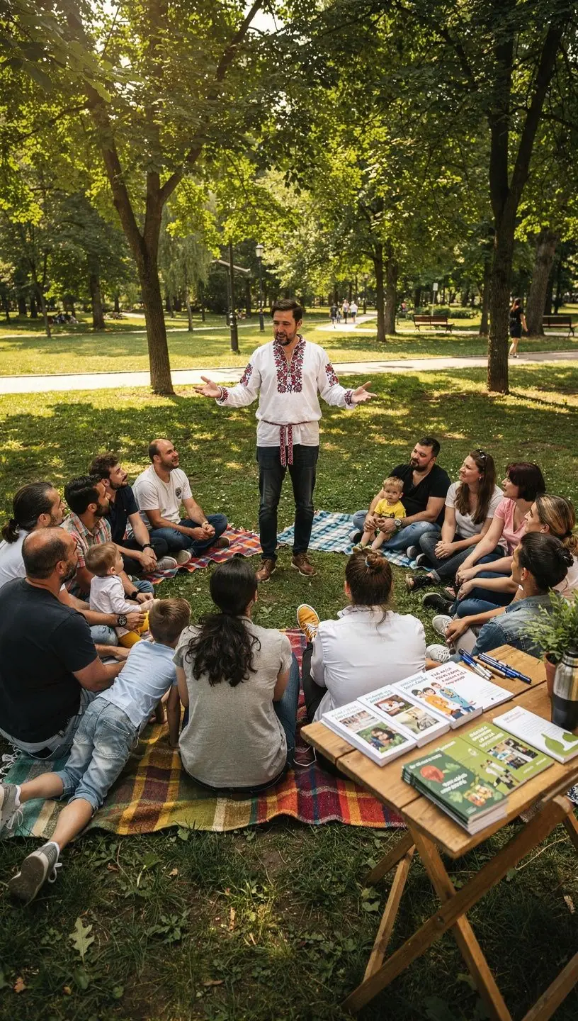 Imaginea unui moderator care facilitează o discuție online pe o platformă de povestiri comunitare.